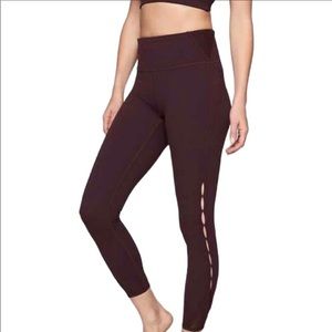 Athleta Maroon leggings - Side detail